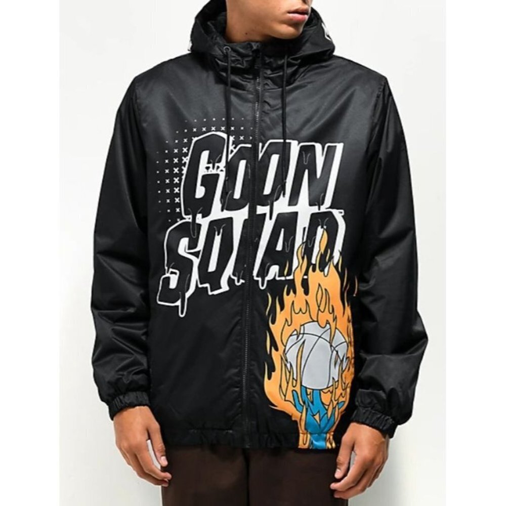 Looney Tunes Members Only X Space Jam Goon Squad Bomber Hoodie Jacket Black SZ S
